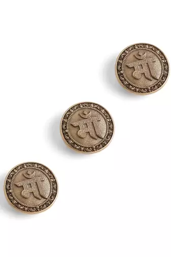 Antique gold brass maa button cover