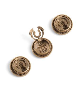 Antique gold brass maa button cover 4
