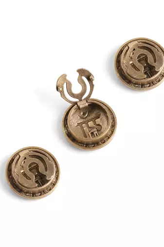 Antique gold brass maa button cover