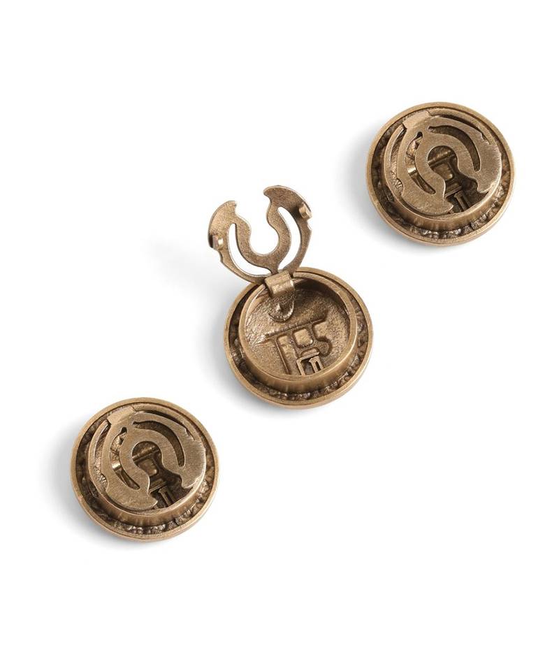 Antique gold brass maa button cover