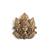 Antique gold brass sacred lotus brooch
