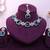 Green rose gold premium designer american diamond and stone work necklace set