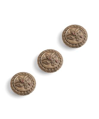 Antique gold brass divine eyes button cover 3