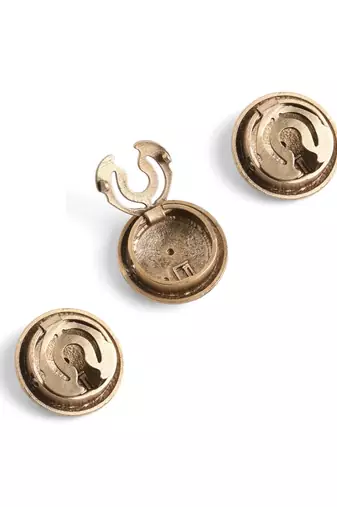 Antique gold brass divine eyes button cover
