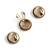 Antique gold brass divine eyes button cover