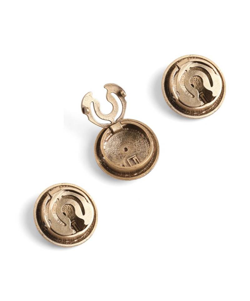 Antique gold brass divine eyes button cover