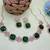 Green rose gold premium designer american diamond and stone work necklace set