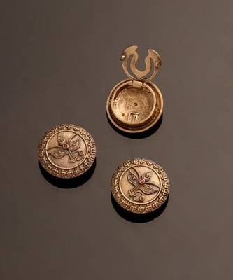 Antique gold brass divine eyes button cover 5