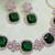 Green rose gold premium designer american diamond and stone work necklace set