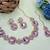 Purple rose gold premium designer american diamond and stone work necklace set