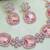 Pink rose gold premium designer american diamond and stone work necklace set