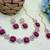 Purple rose gold premium designer american diamond and stone work necklace set
