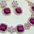 Purple rose gold premium designer american diamond and stone work necklace set