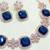 Blue rose gold premium designer american diamond and stone work necklace set