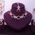 Pink rose gold premium designer american diamond and stone work necklace set