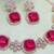 Pink rose gold premium designer american diamond and stone work necklace set