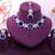 Blue rhodium premium designer american diamond and stone work necklace set