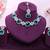 Green rhodium premium designer american diamond and stone work necklace set