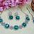 Green rhodium premium designer american diamond and stone work necklace set