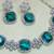 Green rhodium premium designer american diamond and stone work necklace set