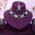 Green rhodium premium designer american diamond and stone work necklace set