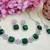 Green rhodium premium designer american diamond and stone work necklace set
