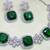 Green rhodium premium designer american diamond and stone work necklace set