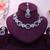 Purple rhodium premium designer american diamond and stone work necklace set