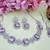 Purple rhodium premium designer american diamond and stone work necklace set