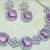 Purple rhodium premium designer american diamond and stone work necklace set