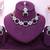 Maroon rhodium premium designer american diamond and stone work necklace set