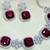 Maroon rhodium premium designer american diamond and stone work necklace set