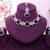 Green rhodium premium designer american diamond and stone work necklace set