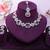 Pink rhodium premium designer american diamond and stone work necklace set