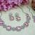 Pink rhodium premium designer american diamond and stone work necklace set