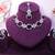 Purple rhodium premium designer american diamond and stone work necklace set