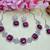 Purple rhodium premium designer american diamond and stone work necklace set