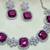 Purple rhodium premium designer american diamond and stone work necklace set