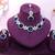 Blue rhodium premium designer american diamond and stone work necklace set