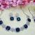 Blue rhodium premium designer american diamond and stone work necklace set