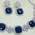 Blue rhodium premium designer american diamond and stone work necklace set
