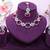 Pink rhodium premium designer american diamond and stone work necklace set