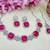 Pink rhodium premium designer american diamond and stone work necklace set