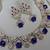 Blue yellow gold premium designer american diamond and stone work necklace set