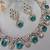 Green yellow gold premium designer american diamond and stone work necklace set
