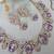 Purple yellow gold premium designer american diamond and stone work necklace set