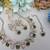 Green yellow gold premium designer american diamond and stone work necklace set