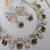 Green yellow gold premium designer american diamond and stone work necklace set