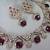 Maroon yellow gold premium designer american diamond and stone work necklace set