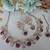 Purple yellow gold premium designer american diamond and stone work necklace set